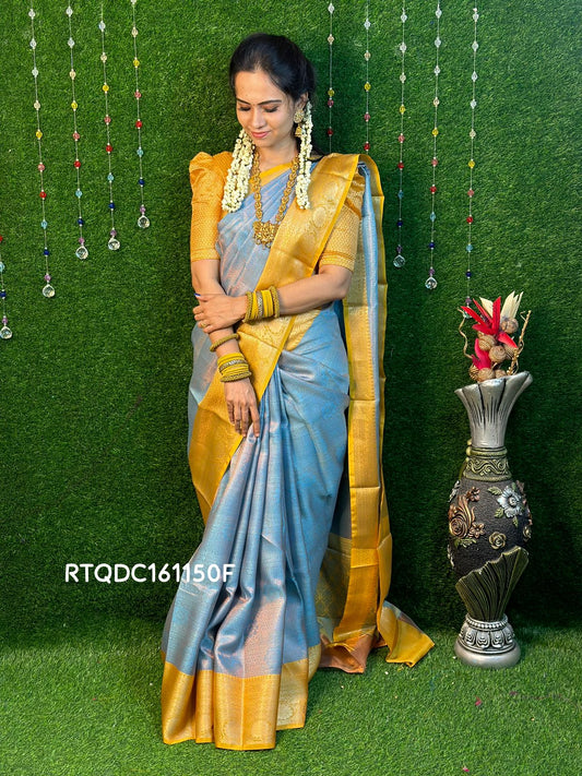 3D design katan silk saree