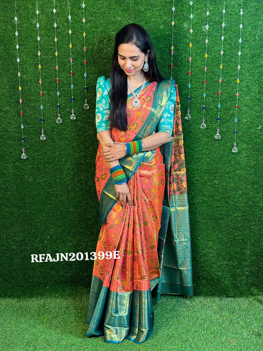 kanchi semi silk zari weaving sarees