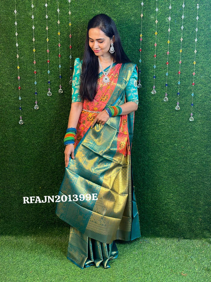 kanchi semi silk zari weaving sarees