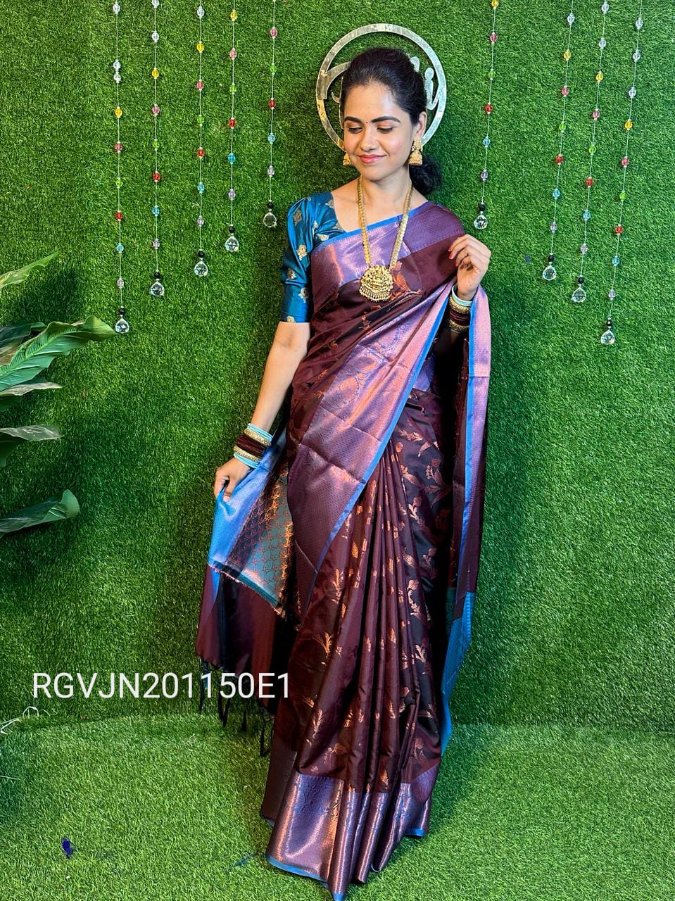 Rich copper and soft silk sarees