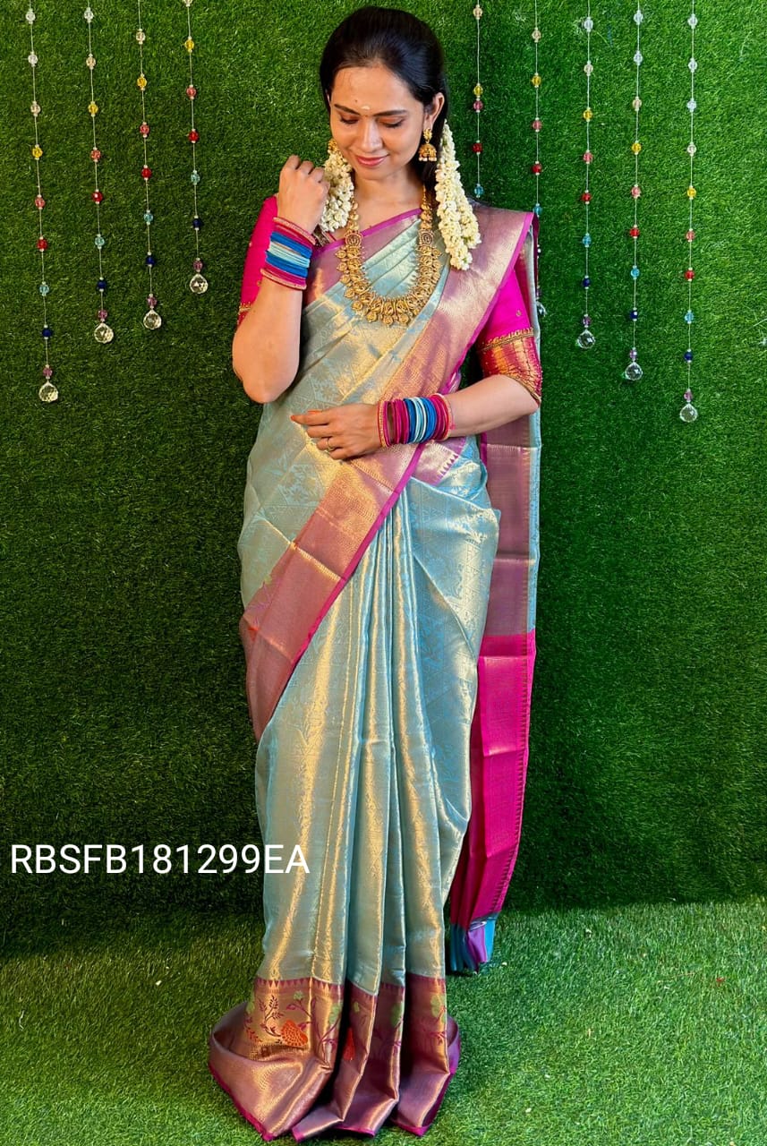 semi silk zari weaving saree