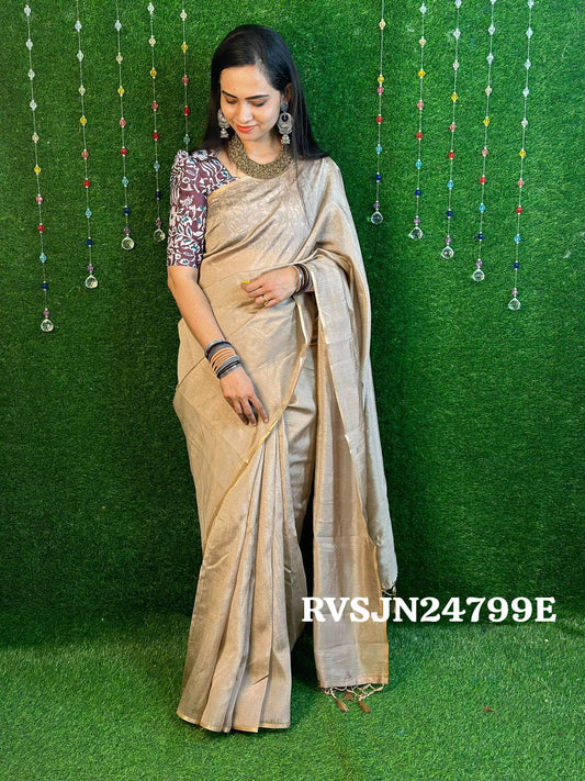 Manipuri semi silk saree with kalamkari blouse