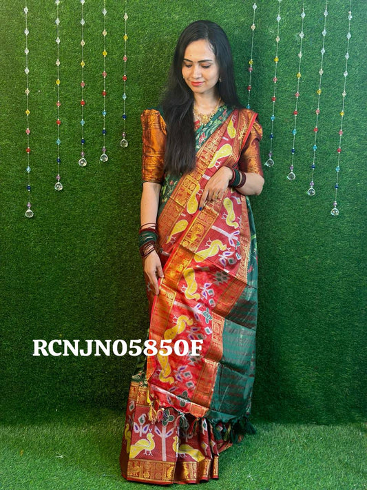 Paithani border semi silk cotton sarees
