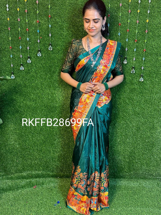 Dola silk with Kalamkari deisgn saree  YYY