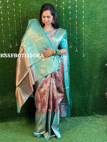 Katan silk grand with floral designs saree XXX