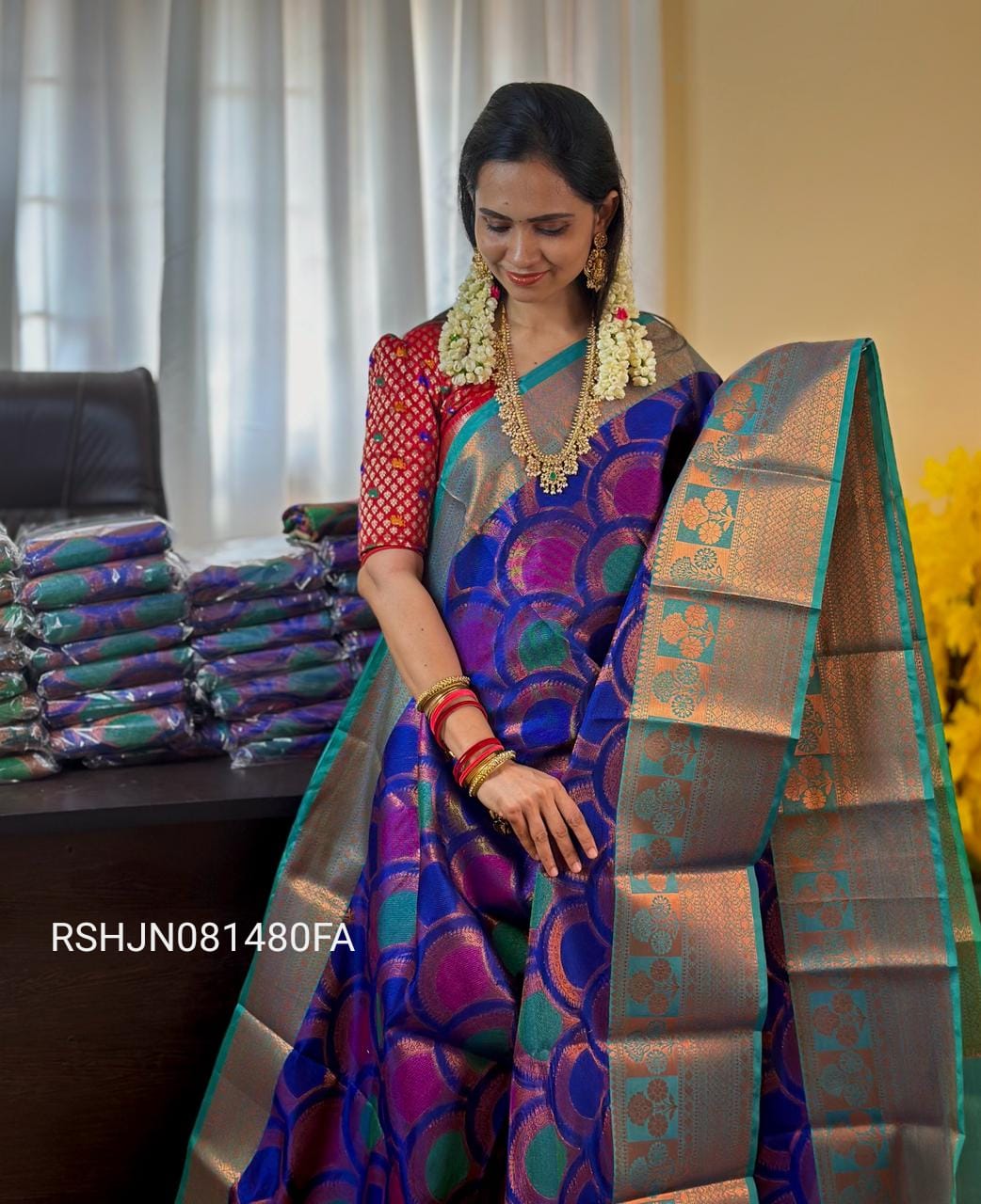 peacock rainbow Katan silk sarees