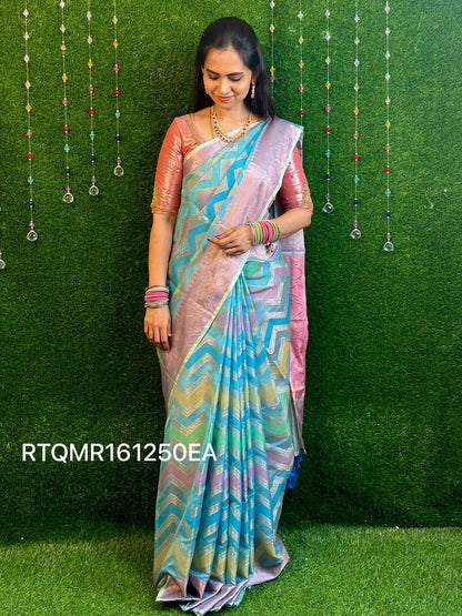 Pastel tone zari weaving semi silk saree YYY