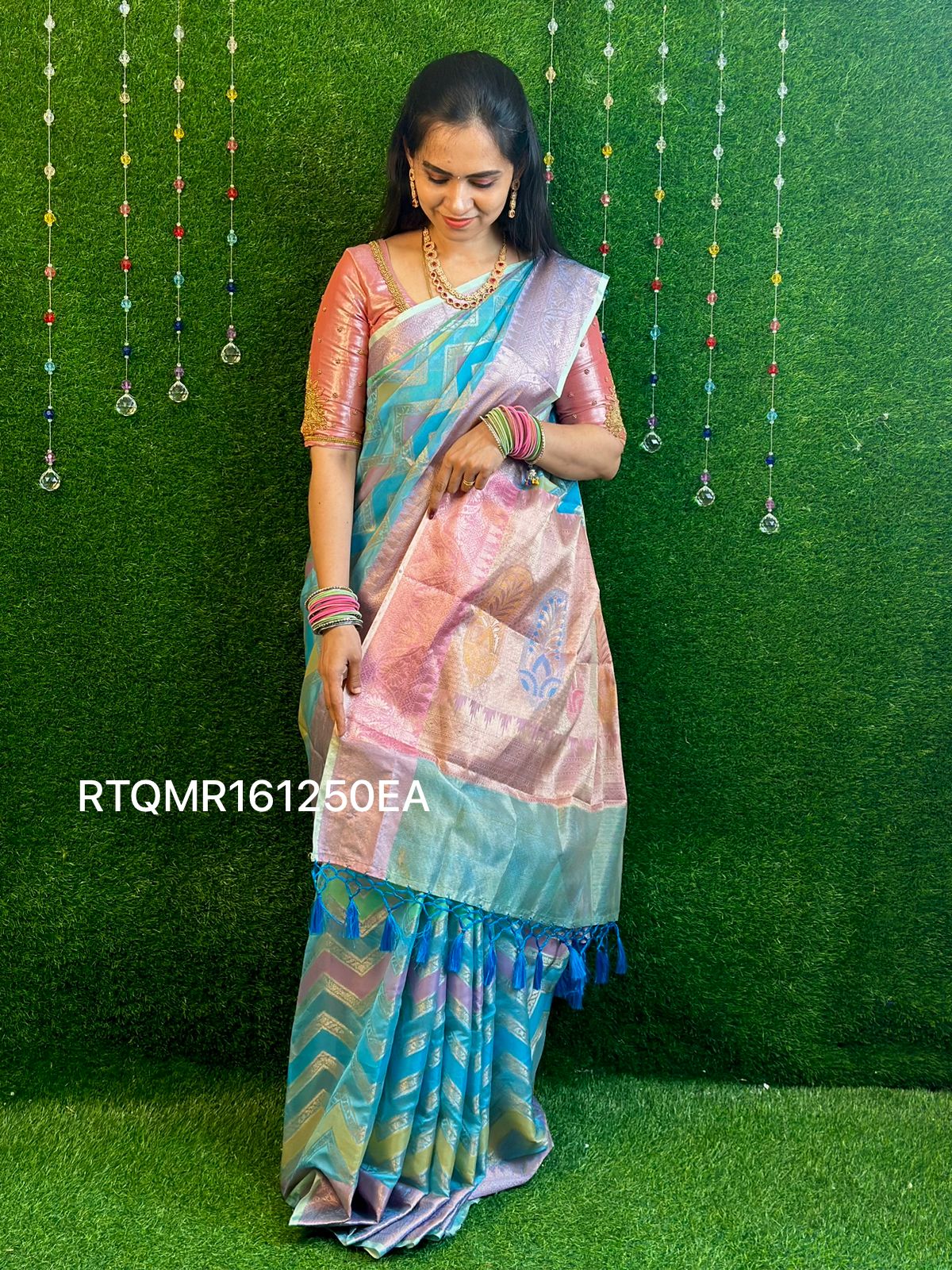 Pastel tone zari weaving semi silk saree YYY