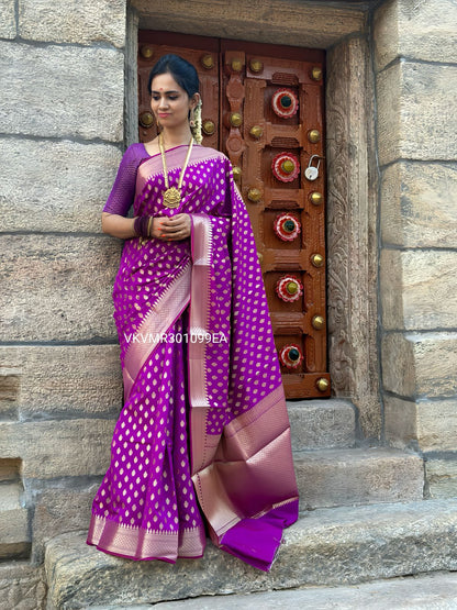 Semi katan silk saree.