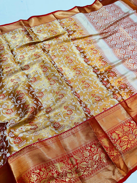 Kanchipuram inspired semi silk sarees