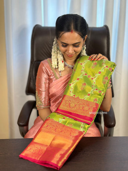 Kanchivaram inspired semi silk sarees YYY