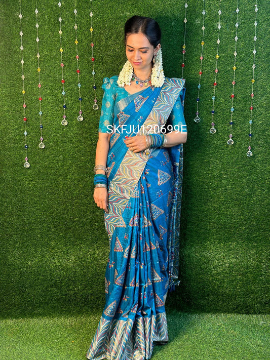 Dola semi silk saree with zari border XXX