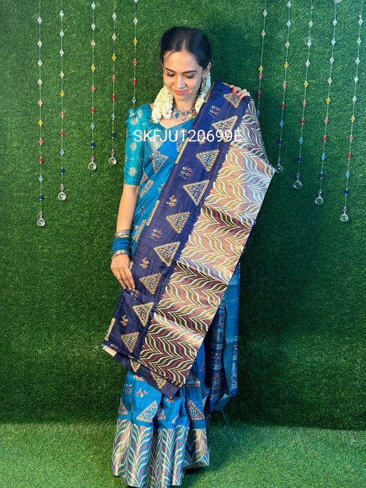 Dola semi silk saree with zari border YYY.