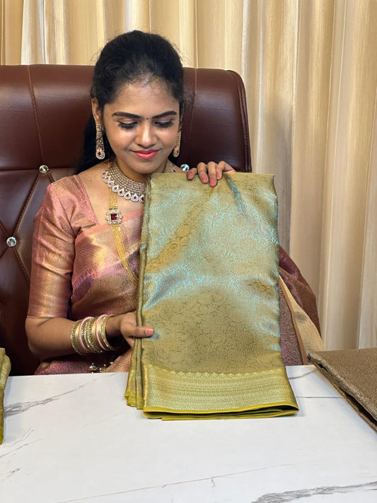 Soft katan saree.