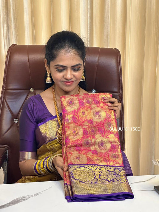 Kanchipuram inspired semi silk sarees