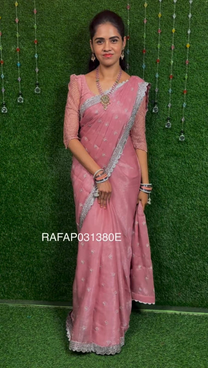 Shimmer chiffon saree