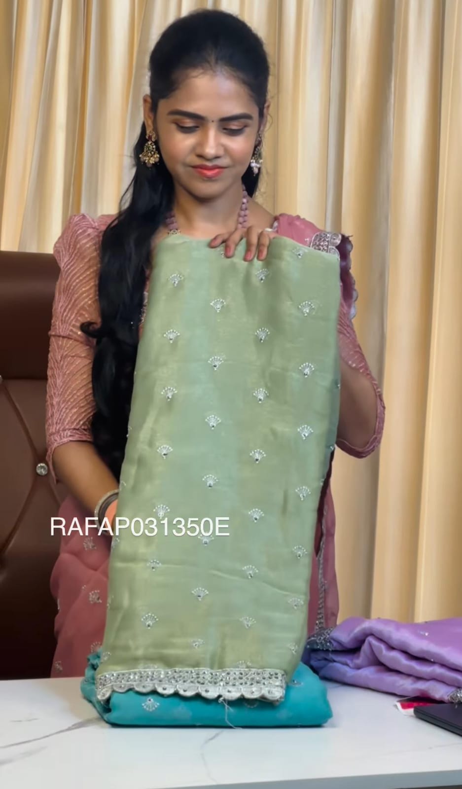 Shimmer chiffon saree