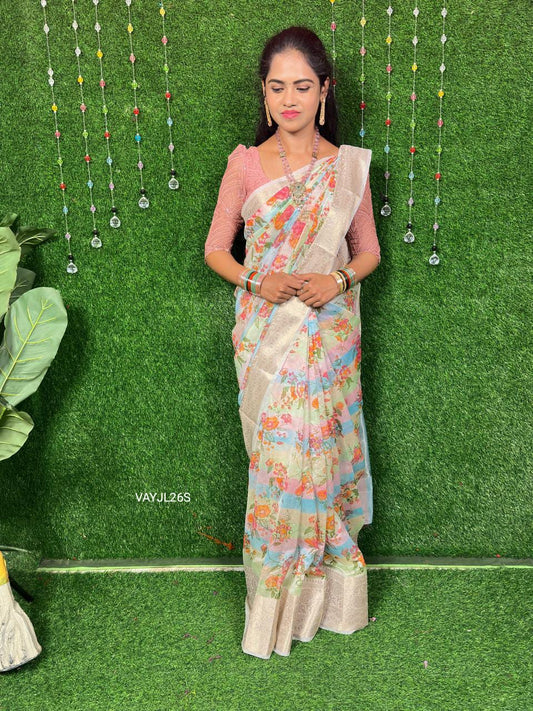 Floral organza saree XXX