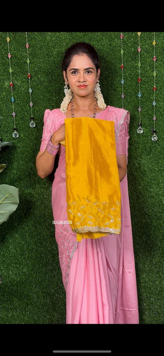 Shimmer georgette saree🥰
