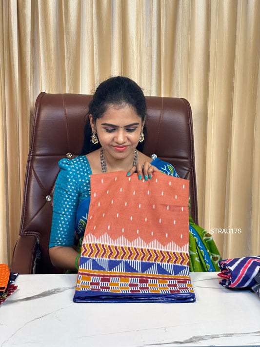 Cotton jaipur block print saree.YYY