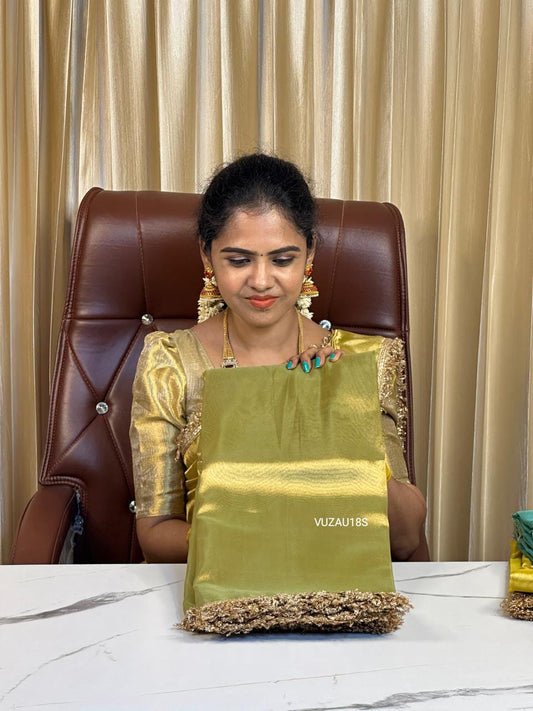 GOLDEN tissue saree