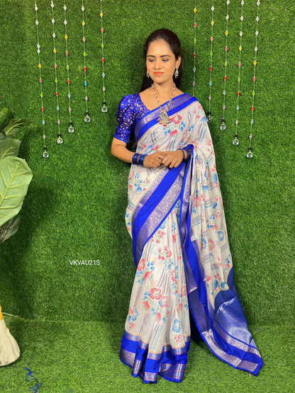 Chinniya silk floral printed saree.YYY