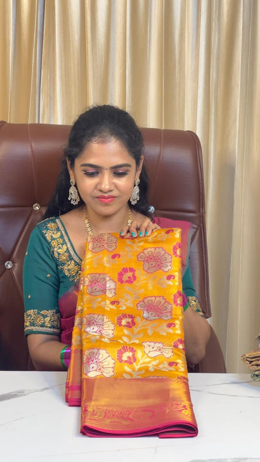 Kanchi inspired semi silk saree