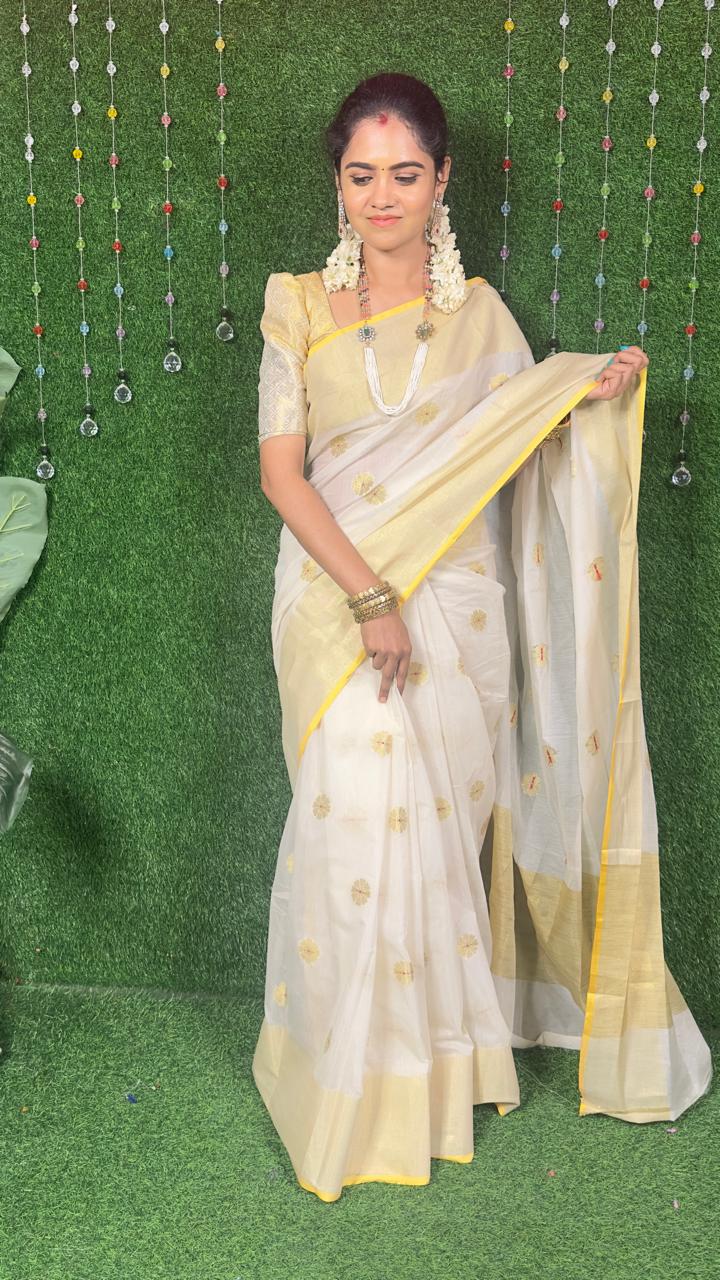 Celebrity inspired silk cotton saree