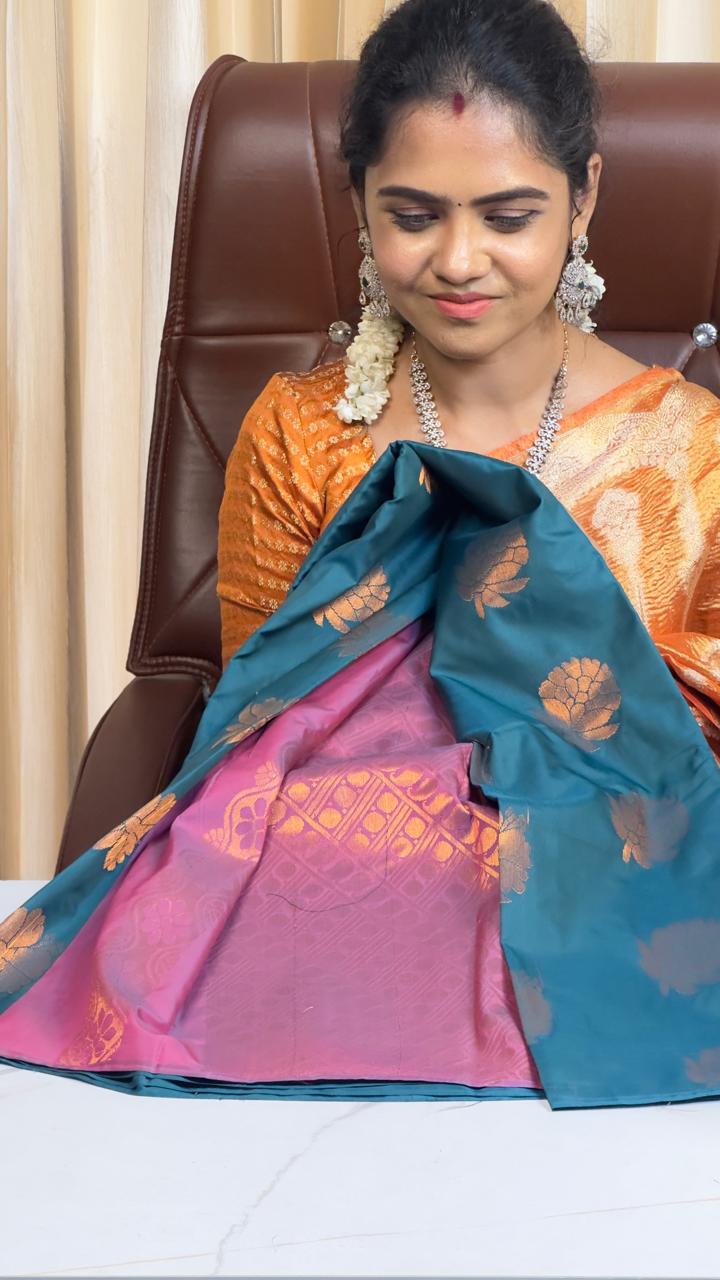 Borderless semi soft silk saree