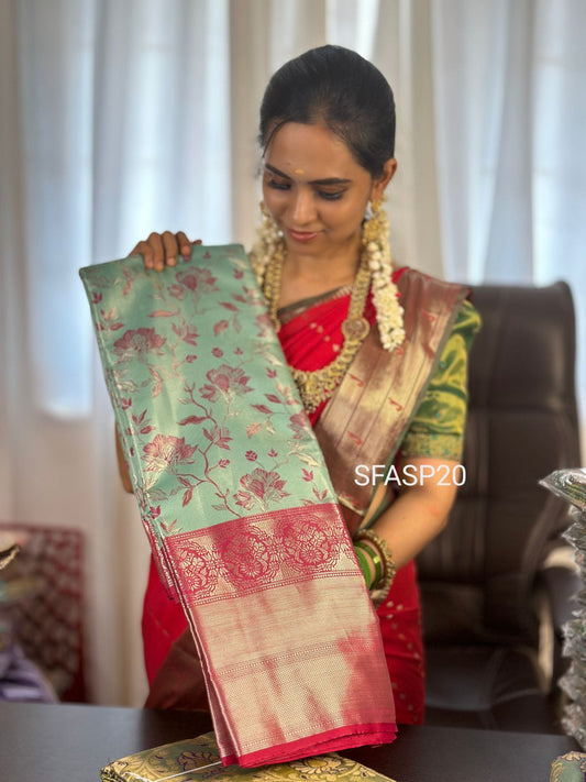 Kanchivaram semi silk saree/complete zari