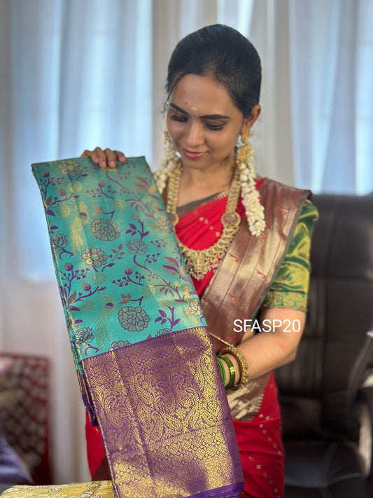 Kanchivaram semi silk/ complete zari  🍏🍄