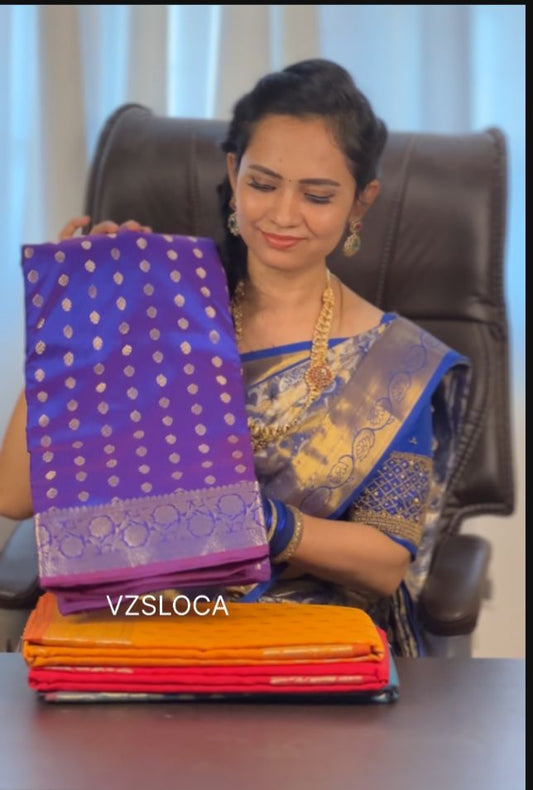 Semi soft silk 1000 buttas saree with zari weaving blouse and Pallu❌