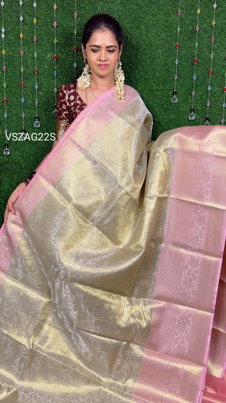 Bridal and engagement wear tissue sarees.