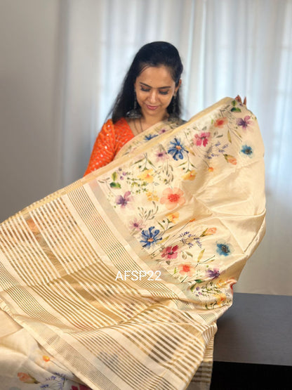 Premium quality semi silk saree with trending floral design