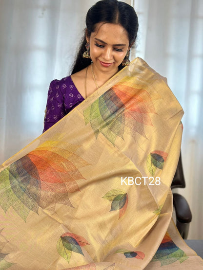 Tussar soft semi silk saree