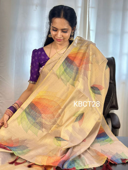 Tussar soft semi silk saree