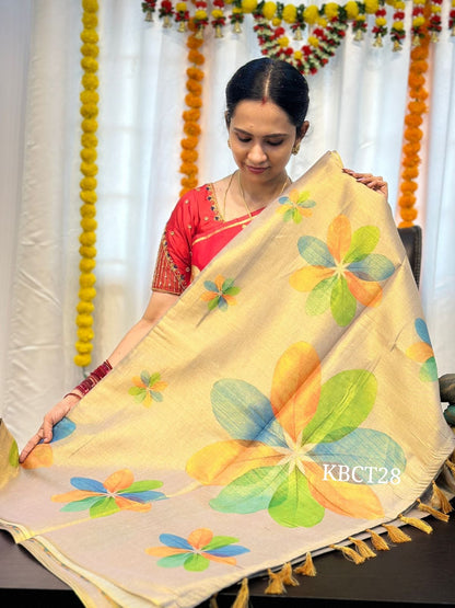 Tussar soft semi silk saree