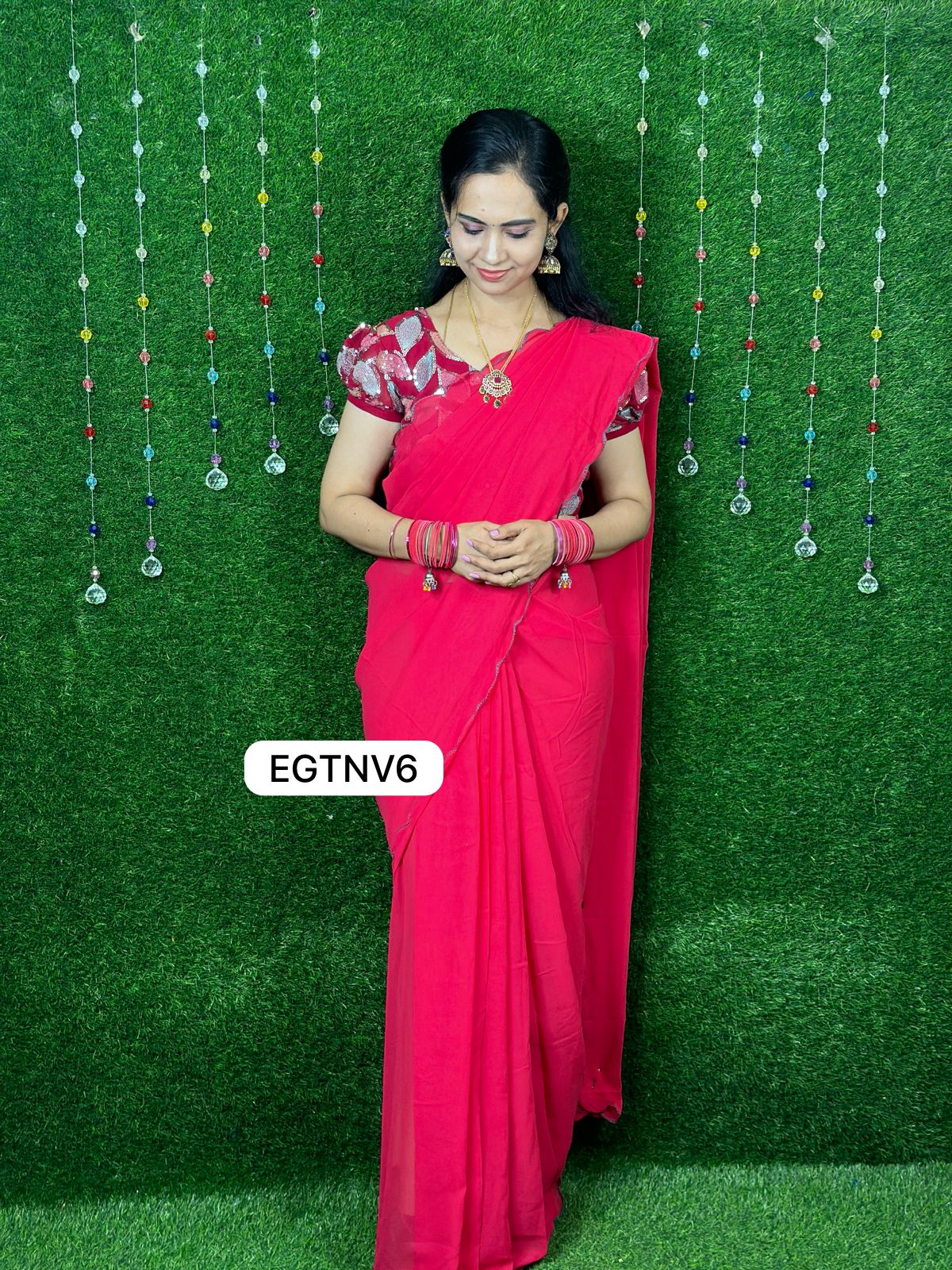 Party wear cut work saree with work blouse.