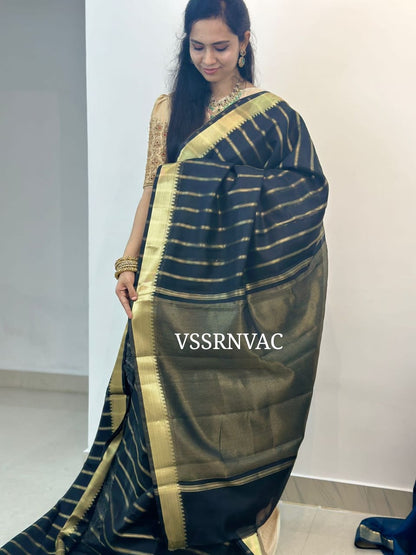 Manglori semi silk soft cotton sarees with plain blouse border to sleeves