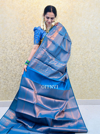 Semi silk saree with full zari  Offer price