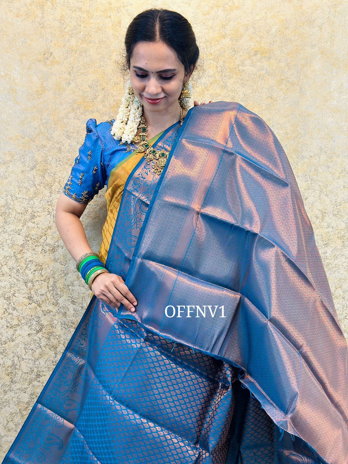 Semi silk saree with full zari  Offer price