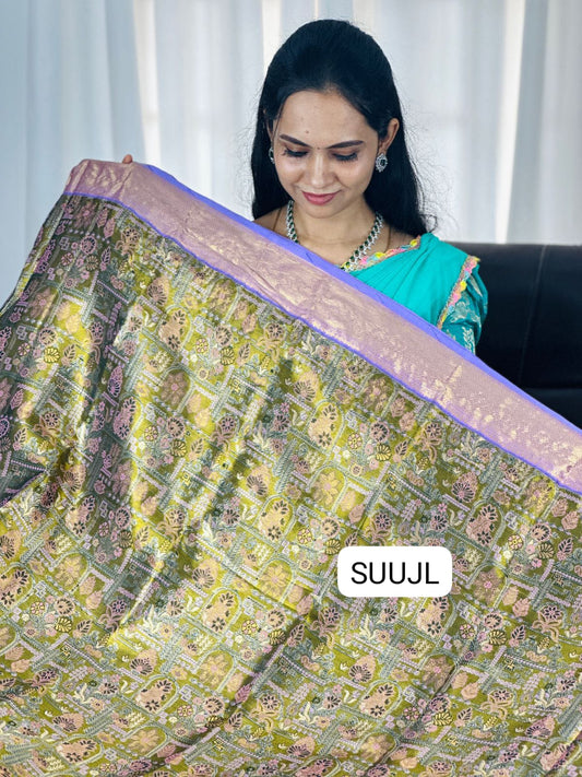 OFFER Kanchi semi silk saree cotton mix🥳