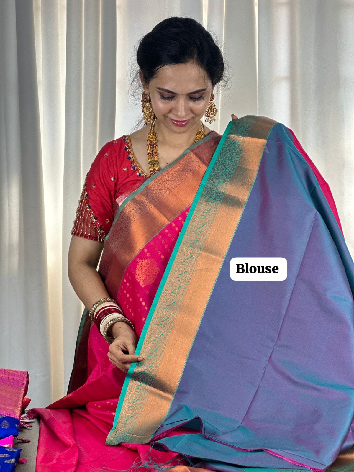 Premium 1000 buttas semi silk saree🥳