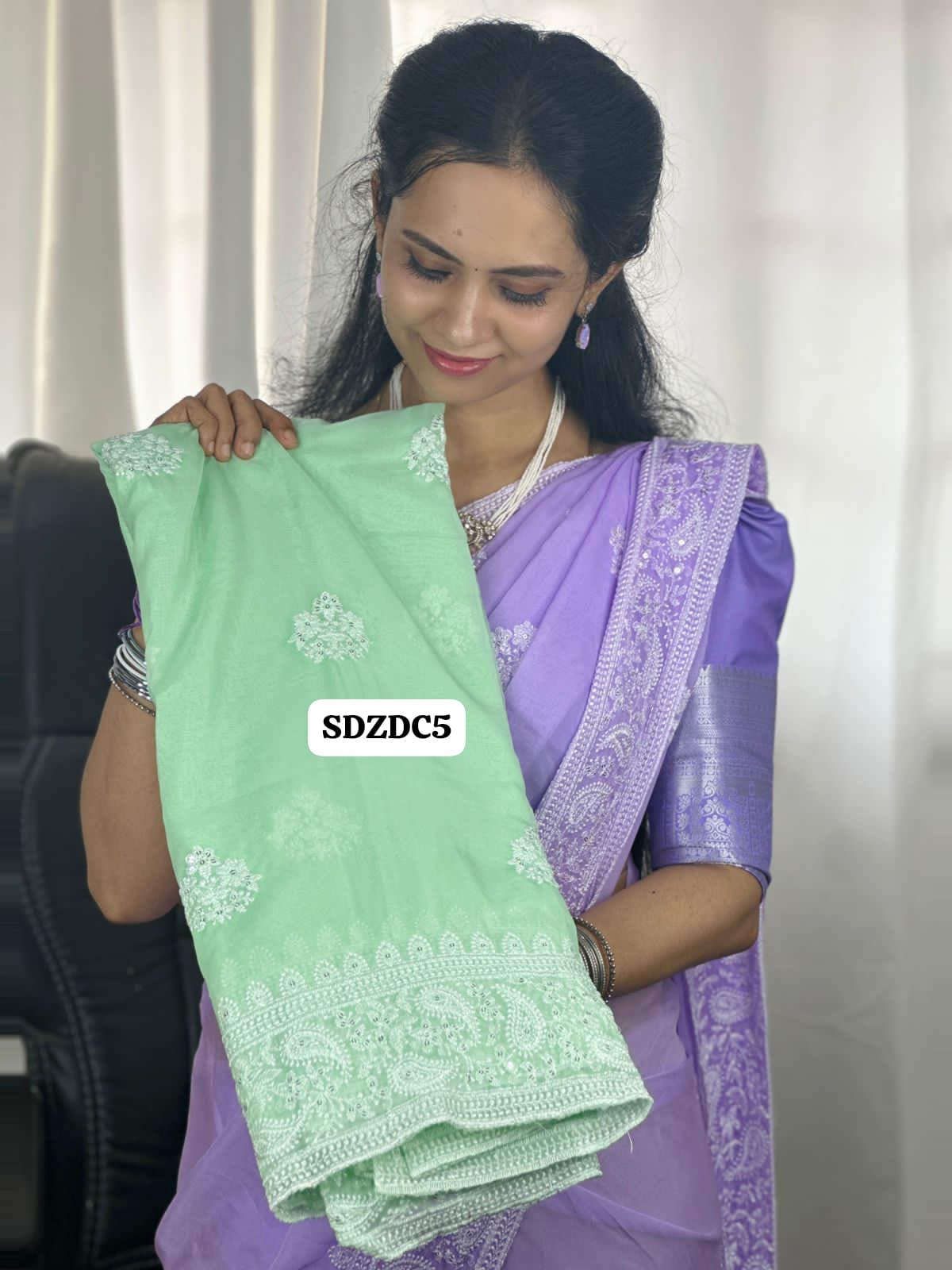 Designer saree with embroidery border