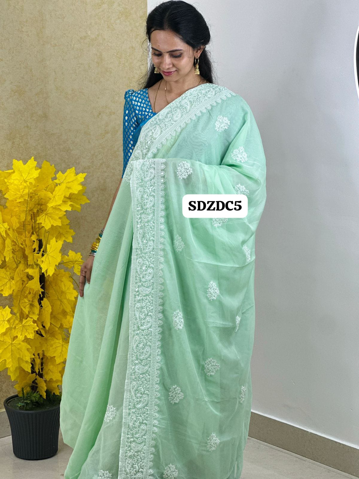 Designer saree with embroidery border