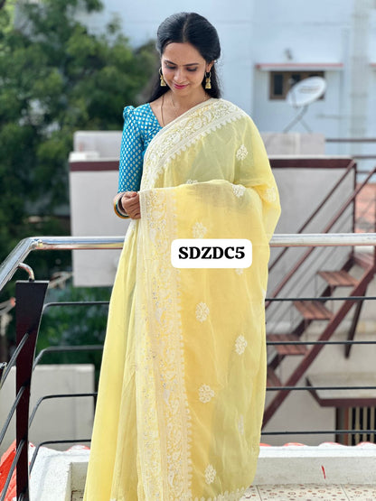 Designer saree with embroidery border