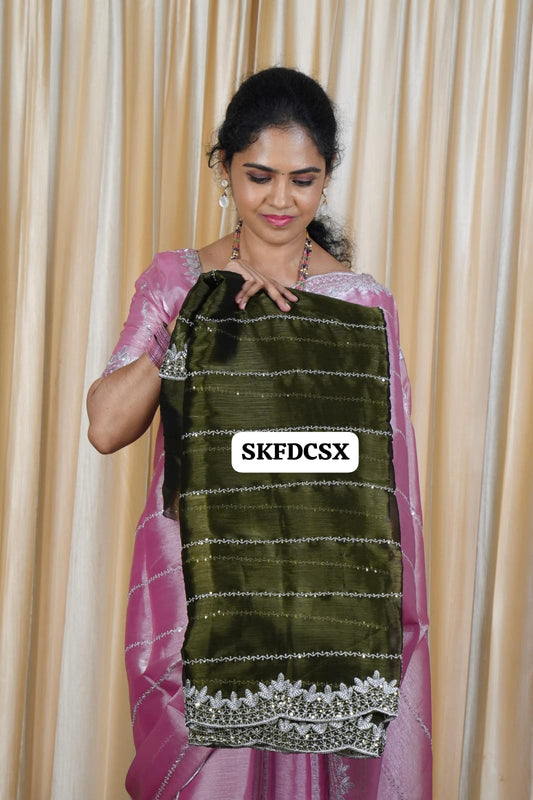 Rich Jimmy choo sarees with embroidery chumky works