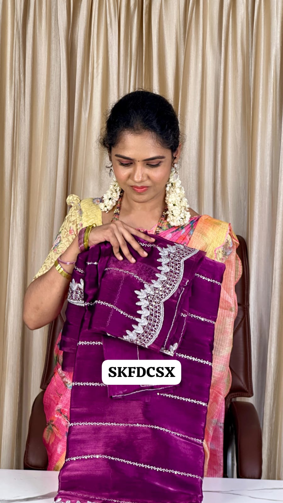 *Rich Jimmy choo sarees with embroidery chumky works, 🥳