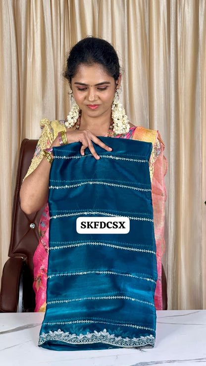 Rich Jimmy choo sarees with embroidery chumky works🥳😍
