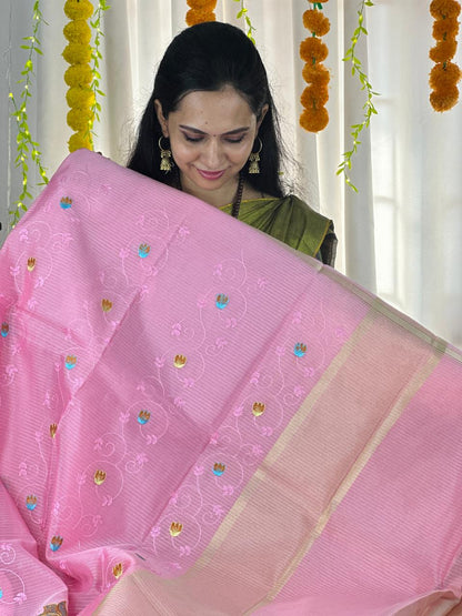 Tissue Embroidery saree.XXX